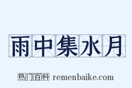 雨中集水月是什么意思的图片